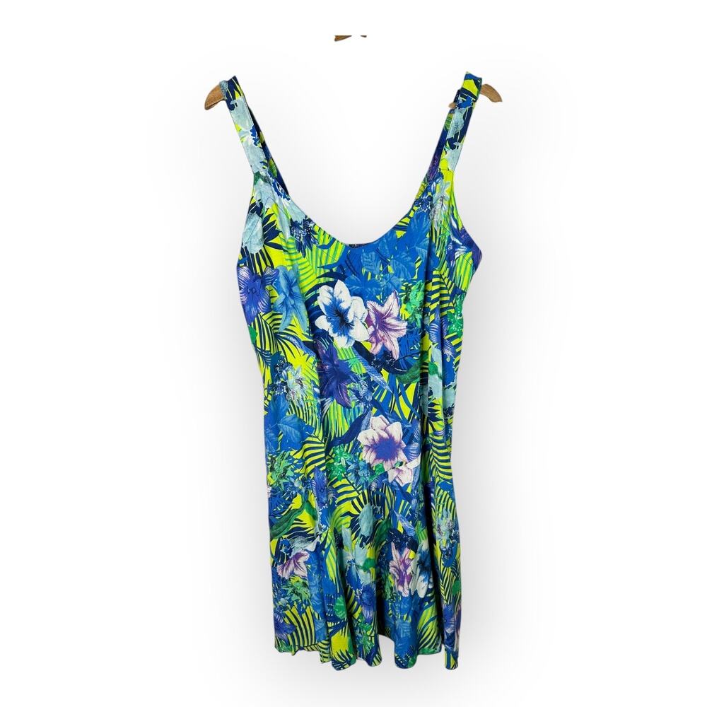Peppermint Bay Womens size XL Tropical Orchid Hawaiian Dress Cruise Beachy